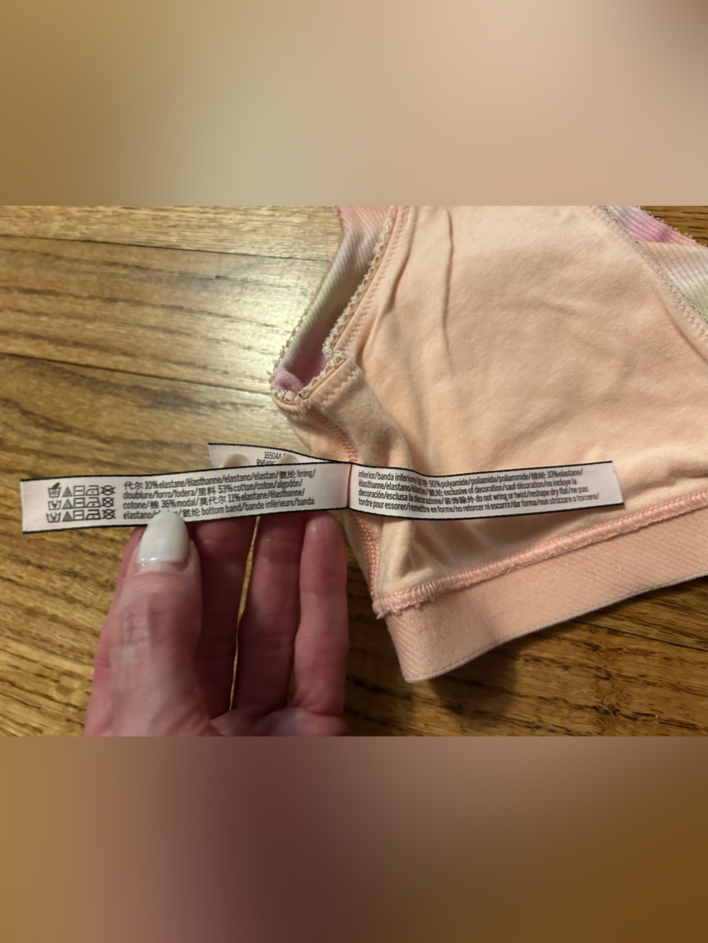Victoria's Secret Pastel Tie-Dye Ribbed Bralette - Pink, Orange & Yellow - Picture 7 of 10